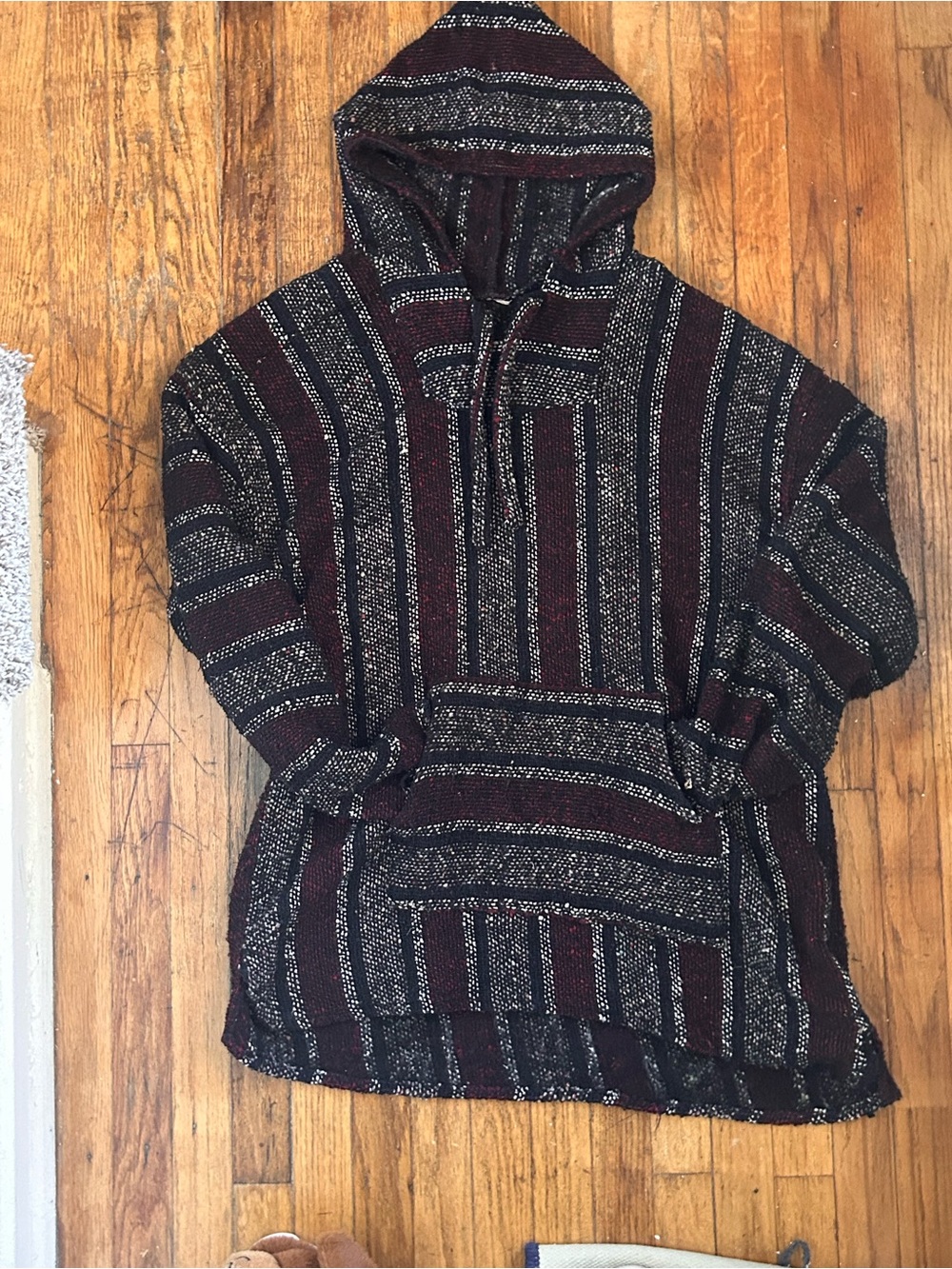 Hooded Baja-Style Pullover Sweater
